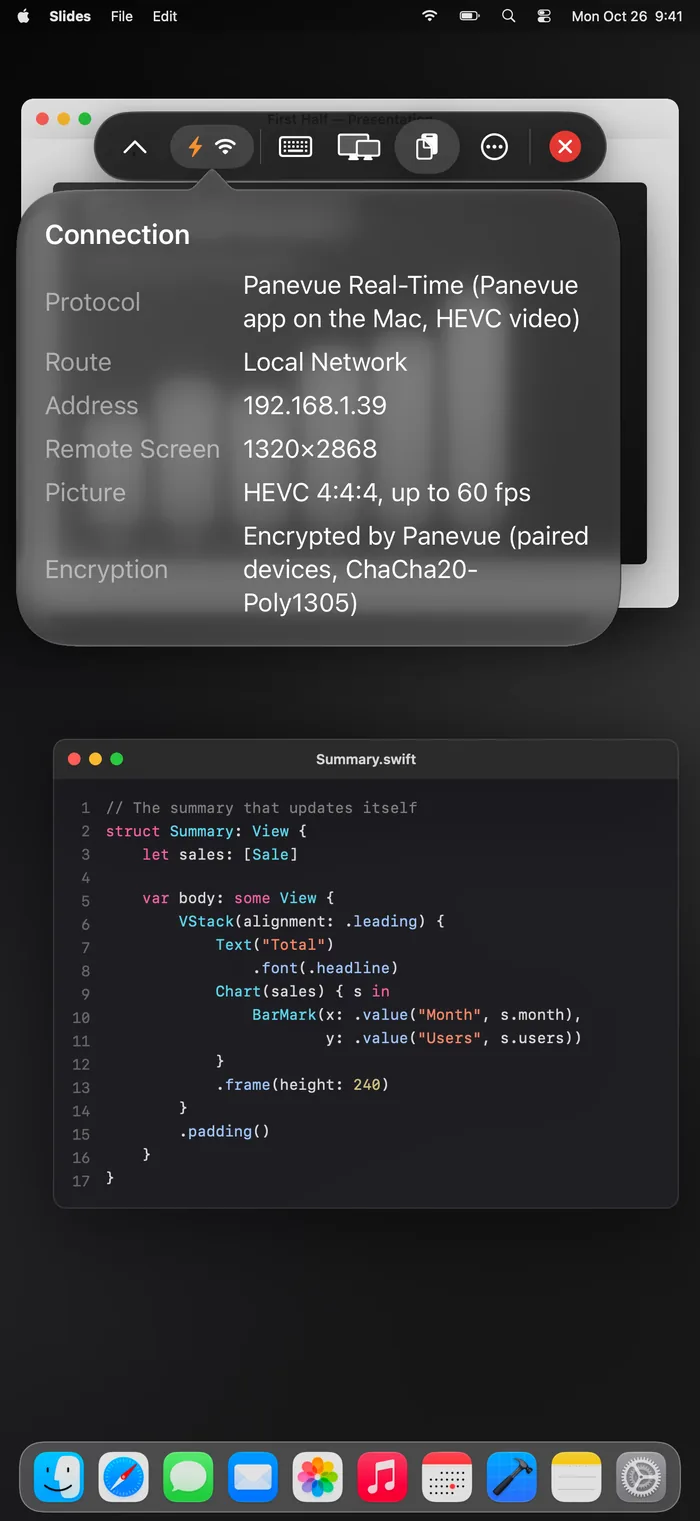Connection details: encrypted by Panevue with ChaCha20-Poly1305