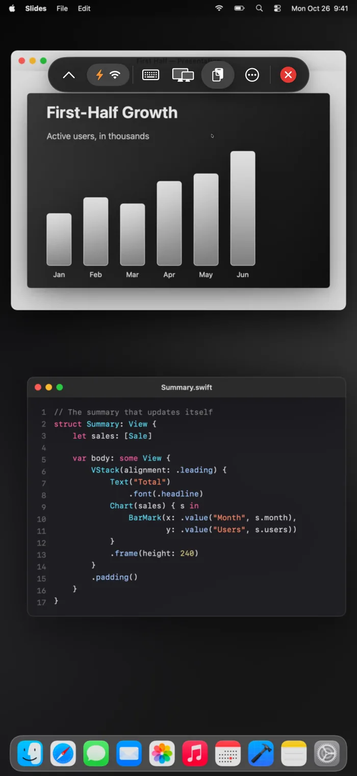 Panevue on iPhone: the same Mac reshaped to the iPhone screen